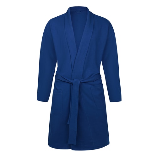 Bigdude Knitted Waffle Dressing Gown Midnight Blue